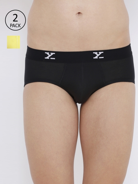 

XYXX Men Pack Of 2 Solid Ultra Soft Antimicrobial Briefs XYBRF2PCKN26XXL, Black