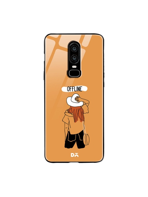 

DailyObjects Brown & White Offline OnePlus 6 Glass Case