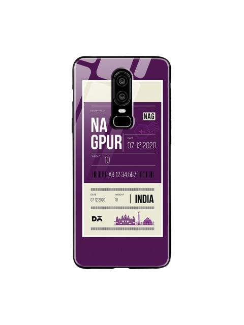 

DailyObjects Purple & White Nagpur City Tag OnePlus 6 Glass Case