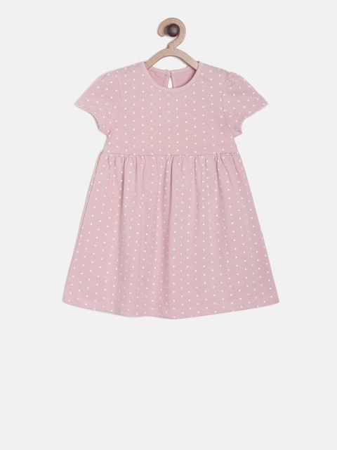 

MINI KLUB Girls Pink Printed Fit and Flare Dress