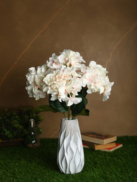 

PolliNation Peach-Coloured & Green Decorative Artificial Hydrangea Flower Bunch
