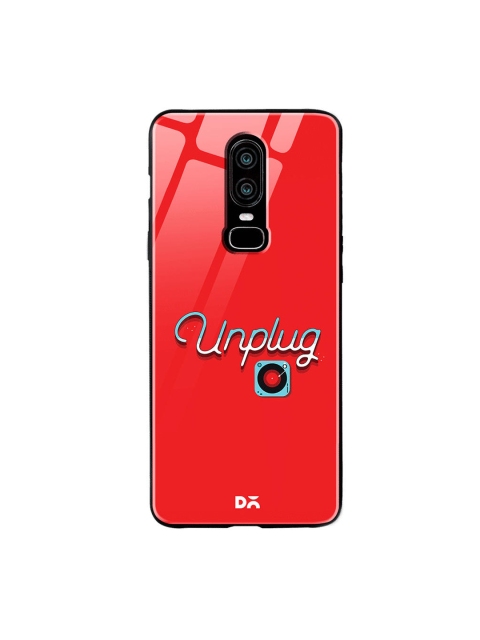 

DailyObjects Red Unplug Tunes OnePlus 6 Glass Case