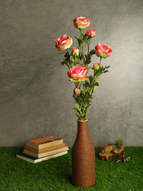 

PolliNation Set Of 2 Orange & Green Decorative Artificial Ranunculus Flower Stems