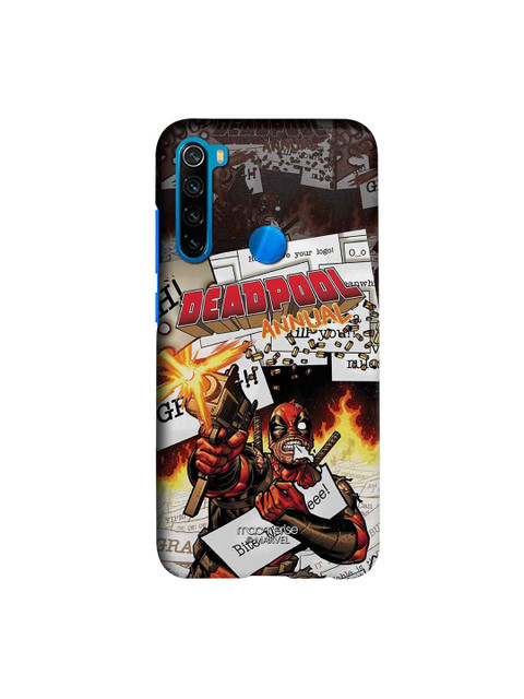 

macmerise Brown & White Marvel Comics Deadpool Printed Xiaomi Redmi Note 8 Case