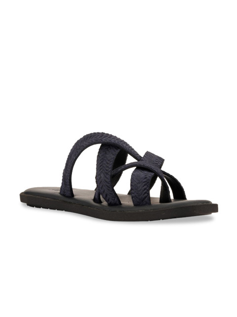 

SKO Men Navy Blue Leather Comfort Sandals
