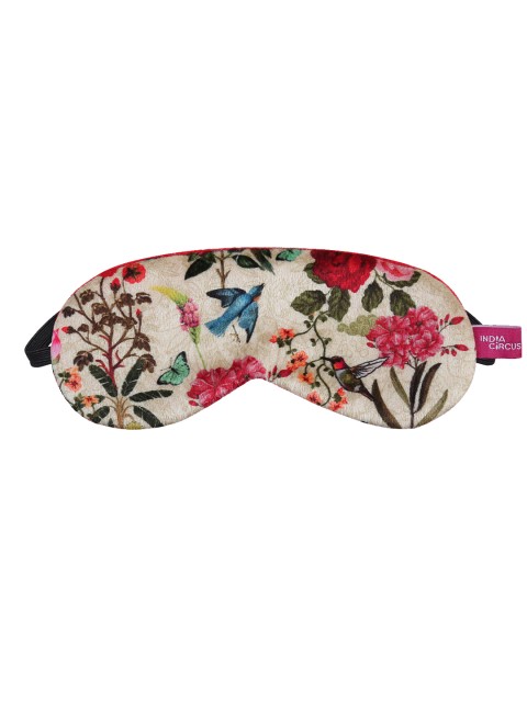 

India Circus by Krsnaa Mehta Unisex Beige & Red Printed Bird Land Eye Mask