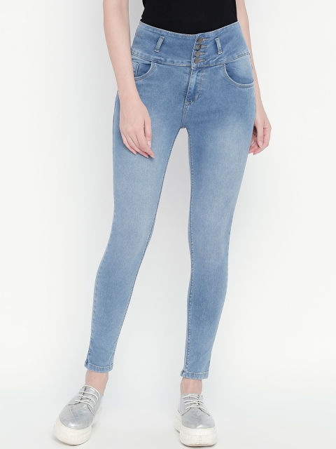 

fungus Women Blue Super Skinny Fit High-Rise Clean Look Stretchable Jeans