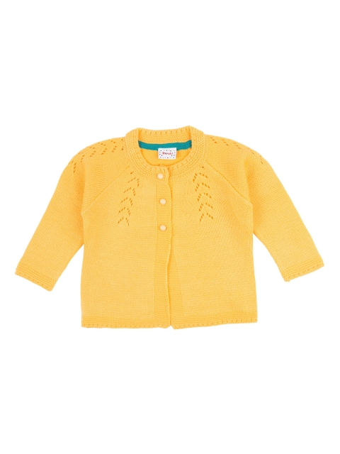 

Donuts Girls Yellow Self Design Cardigan Sweater