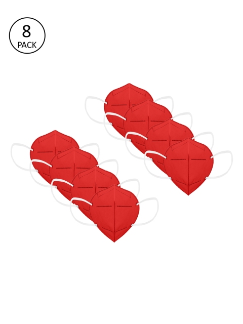 

Status Adults Pack Of 8 Red 4-Ply Reusable Anti Pollution N95 Masks