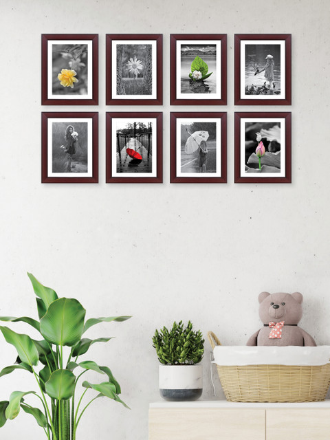 

RANDOM Set Of 8 Brown Solid Collage Photo Frames