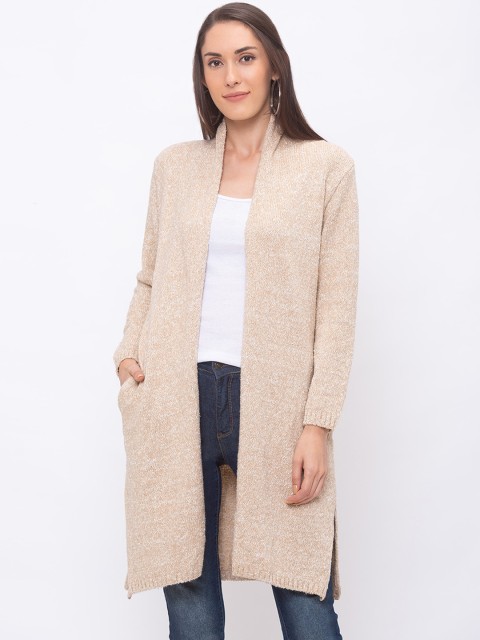 

Globus Women Beige Solid Open Front Shrug