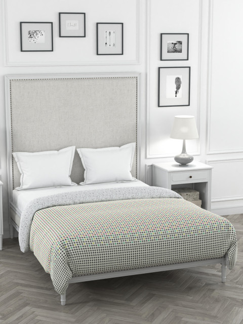 

Portico New York White & Black Printed Hashtag Double King Duvet Cover