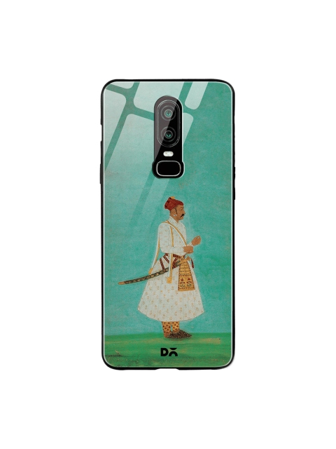 

DailyObjects Sea-Green & Off-White Rajput Warrior Full OnePlus 6 Glass Case