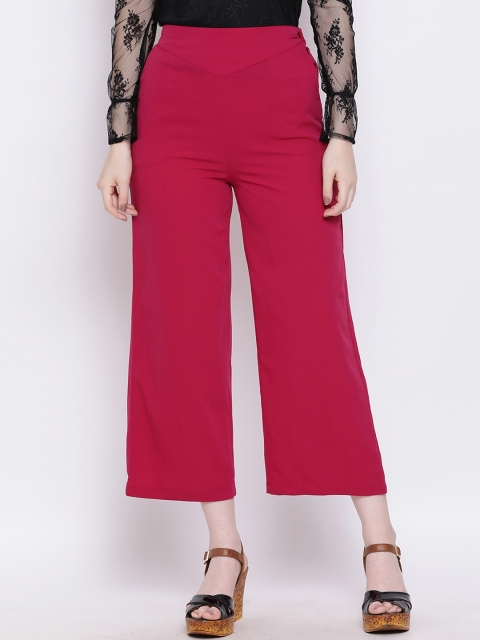 

Oxolloxo Women Pink Regular Fit Solid Culottes