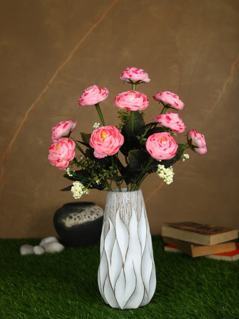 

PolliNation Pink & Green Artificial Camellia Rose Flower Bunch