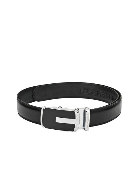 

Pacific Gold Men Black Solid Leather Belt