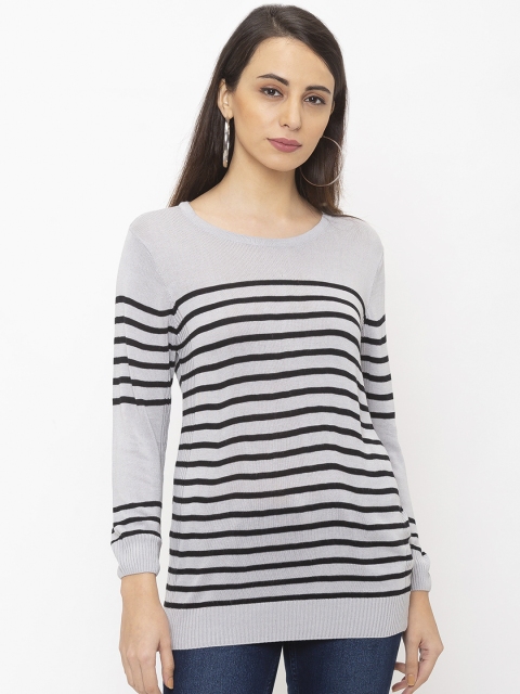 

Globus Women Grey & Black Striped Top