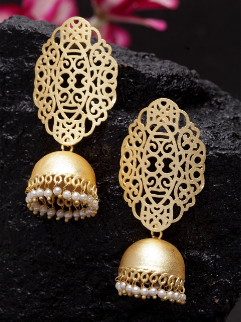 

DUGRISTYLE Gold-Plated Handcrafted Dome Shaped Jhumkas