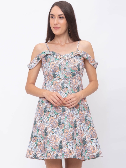

Globus Women Multicoloured Floral Printed Fit and Flare Dress, Multi