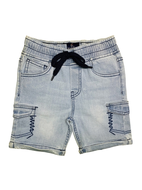 

KiddoPanti Boys Blue Solid Regular Fit Denim Shorts