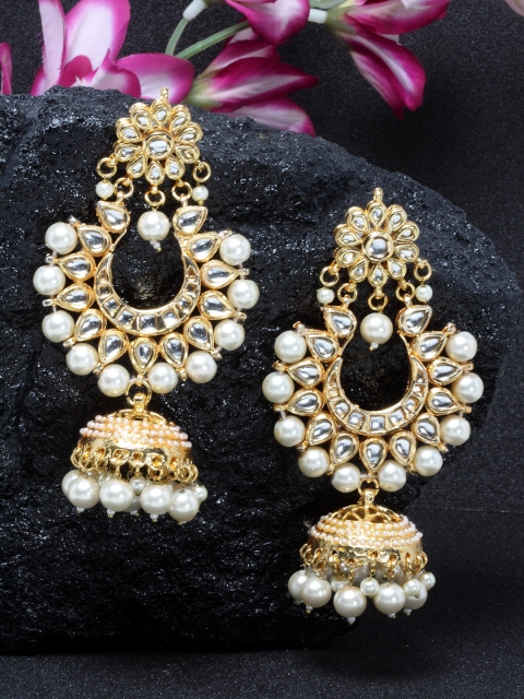 

DUGRISTYLE Gold-Plated Dome Shaped Jhumkas
