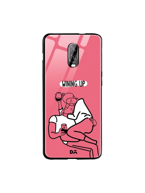 

DailyObjects Pink & White Wining Up OnePlus 6T Glass Case