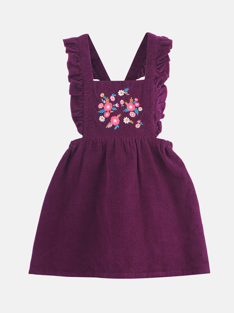 

Beebay Girls Purple Embroidered Fit and Flare Dress