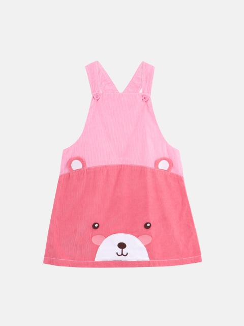 

Beebay Girls Pink & Coral Red Colourblocked A-Line Dress