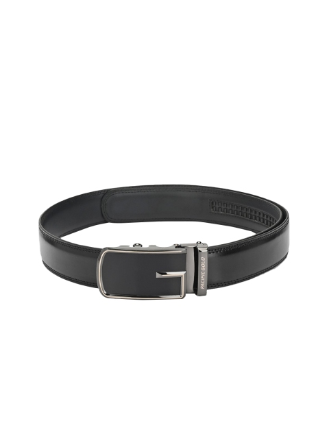 

Pacific Gold Men Black Solid Genuine Leather Belt