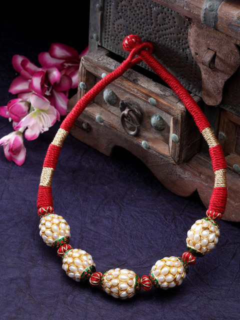

Dugristyle Gold-Plated Red Sterling Silver Dugristyle Kantha Necklace