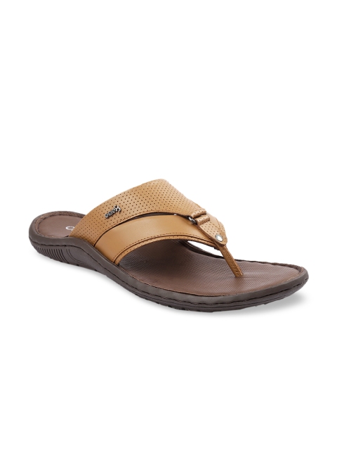 

one8 Select BY VIRAT KOHLI Men Tan Brown Solid Leather Comfort Sandals