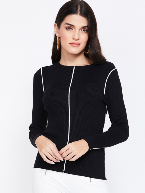 

CODE by Lifestyle Women Black Solid Pullover Sweater