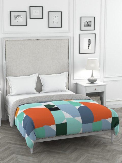 

Portico New York White & Orange Printed Verve Double King Duvet Cover