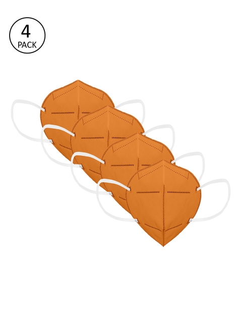 

Status Unisex 4 Pcs Orange 4-Ply Anti-Pollution N95 Mask