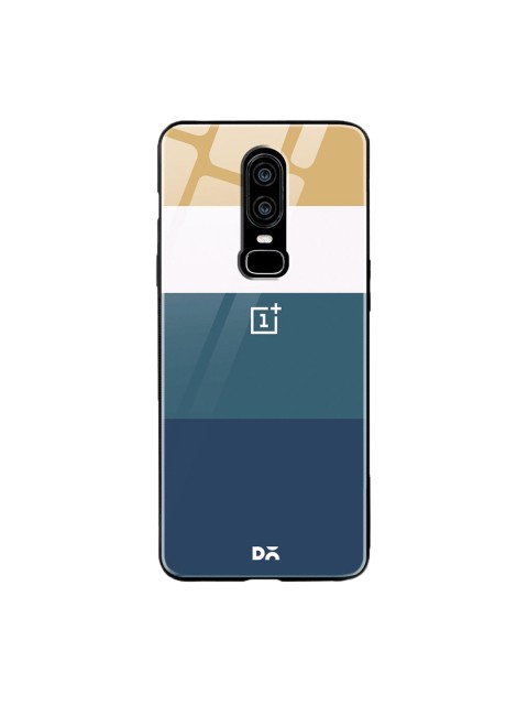 

DailyObjects Blue & Beige Subtle Quad OnePlus 6 Glass Case