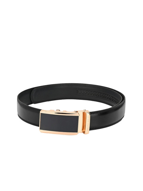 

Pacific Gold Men Black Solid Leather Belt