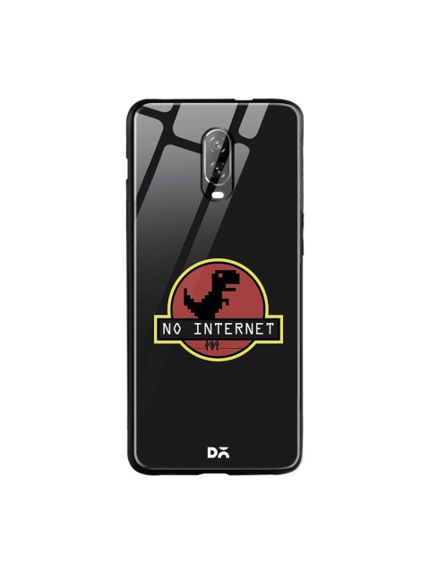 DailyObjects Black & Red No Internet OnePlus 6T Glass Cover