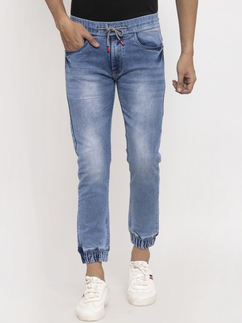 Rodamo Men Blue Jogger Mid-Rise Clean Look Stretchable Jogger Jeans