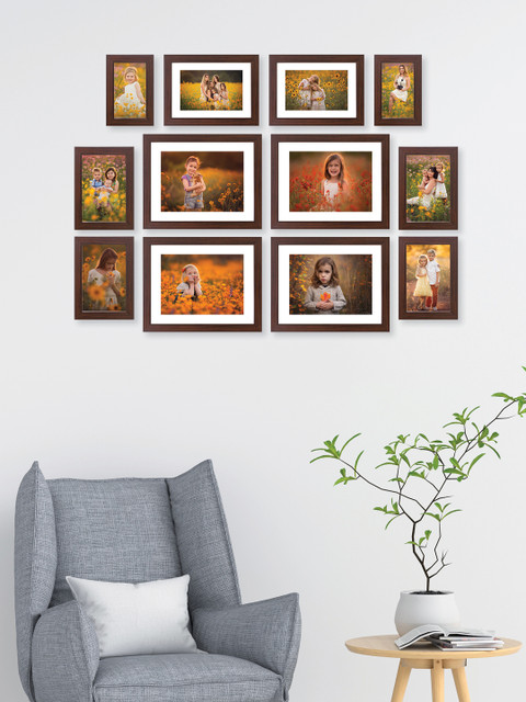 

RANDOM Set Of 12 Brown Solid Collage Photo Frames