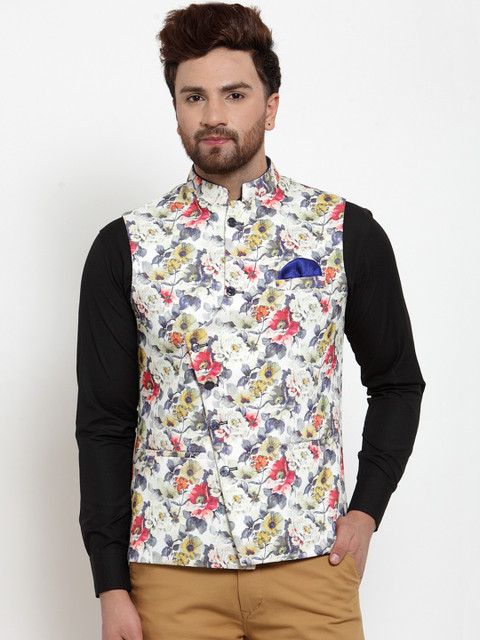 

MAXENCE Men Multicoloured Floral Print Nehru Jacket, Multi
