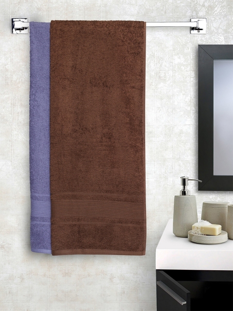 

HOSTA HOMES Unisex Set of 2 Solid 500 GSM Bath Towels, Purple