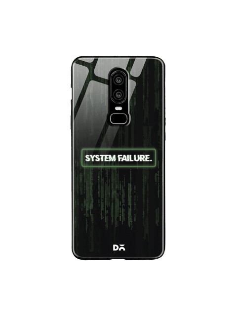 

DailyObjects Black & White System Failure OnePlus 6 Glass Case