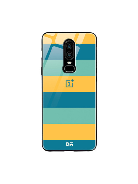 

DailyObjects Yellow & Blue Tropical Lines OnePlus 6 Glass Case