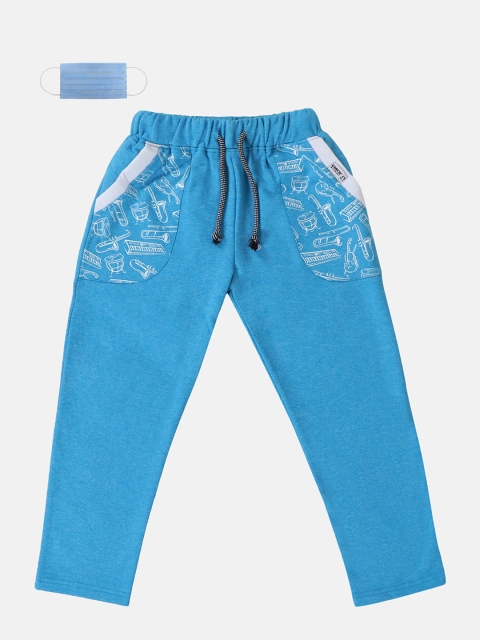

Lil Tomatoes Infant Boys Blue Solid Straight-Fit Track Pants