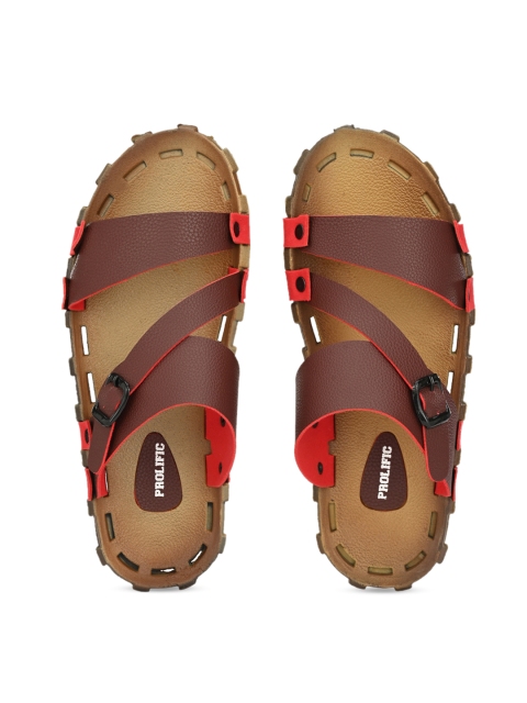 

Prolific Men Brown & Red Comfort Sandals