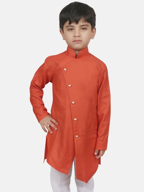 

SG YUVRAJ Boys Orange Solid Straight Kurta