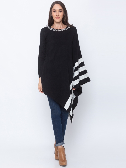 

Globus Women Black Solid Longline Cape Top
