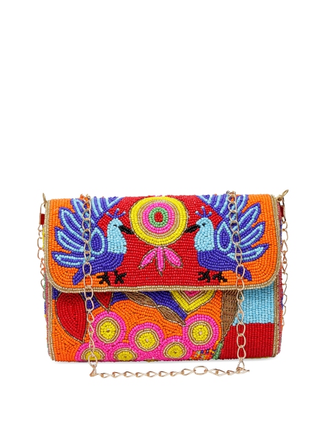 

DUGRISTYLE Multicoloured Handcrafted Embellished Sling Bag, Multi