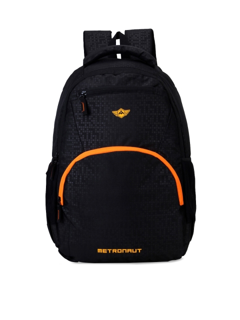 

Metronaut Unisex Black & Orange Geometric Backpack