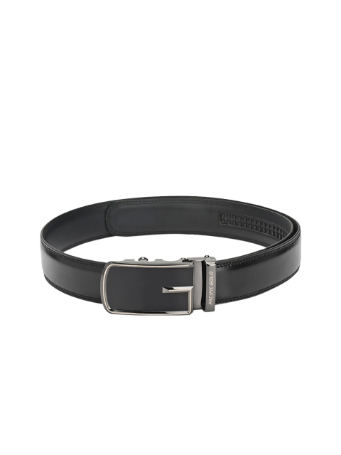 Pacific Gold Men Black Solid Leather Belt